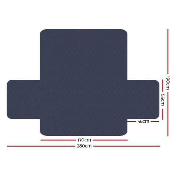 Artiss Sofa Cover Couch Covers 3 Seater Quilted Dark Grey - Image 2