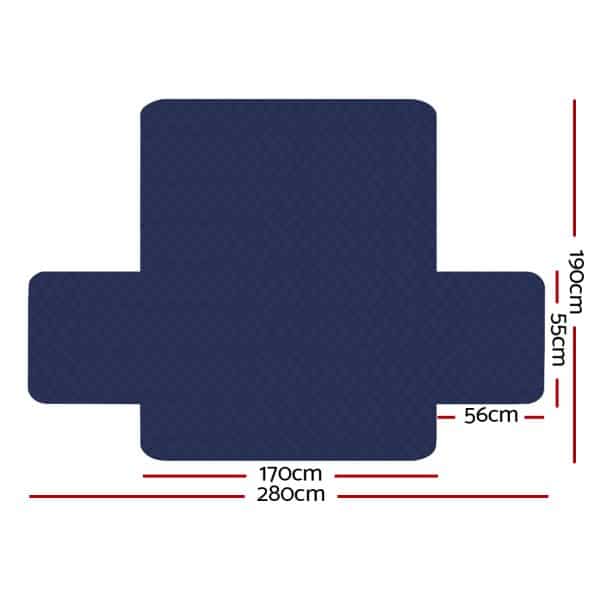 Artiss Sofa Cover Couch Covers 3 Seater Quilted Navy - Image 2
