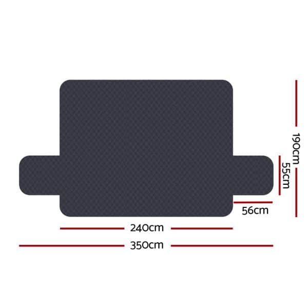 Artiss Sofa Cover Couch Covers 4 Seater 100% Water Resistant Dark Grey - Image 2