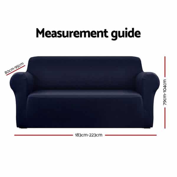 Artiss Sofa Cover Couch Covers 3 Seater Stretch Navy - Image 2
