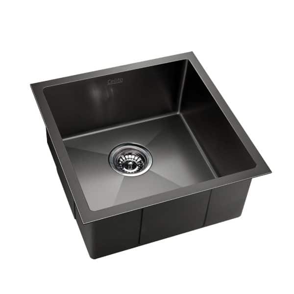 Cefito Kitchen Sink 51X45CM Stainless Steel Basin Single Bowl Black