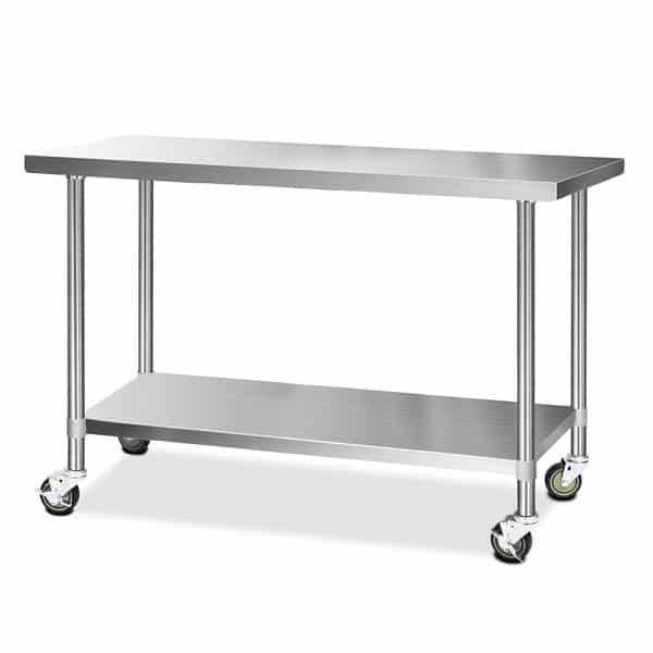 Cefito 1524x610mm Stainless Steel Kitchen Bench with Wheels 304
