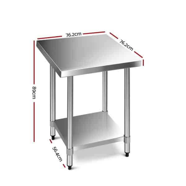 Cefito 760x760mm Stainless Steel Kitchen Bench 430 - Image 2