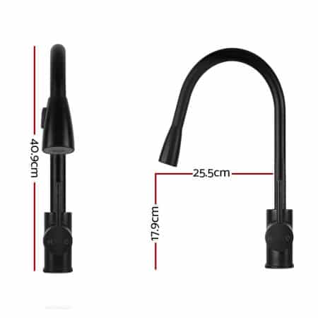 Cefito Kitchen Mixer Tap Pull Out 2 Mode Sink Faucet Basin Laundry Black - Image 2