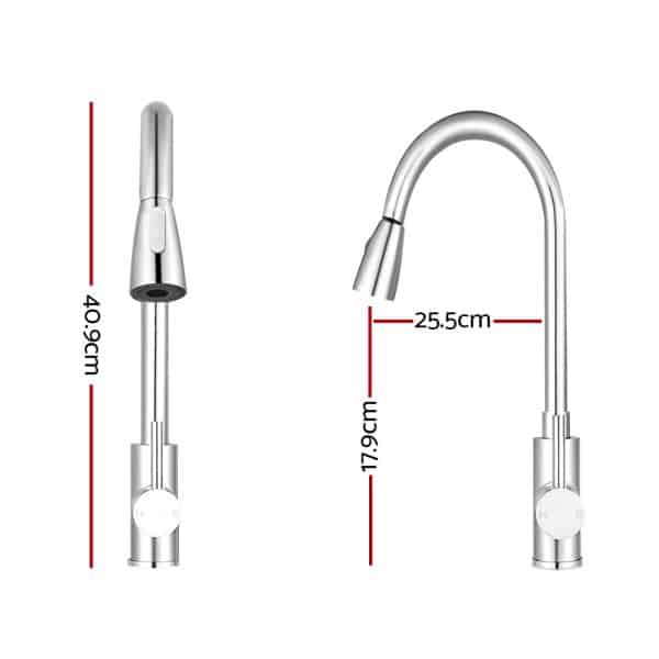 Cefito Kitchen Mixer Tap Pull Out 2 Mode Sink Faucet Basin Laundry Chrome - Image 2