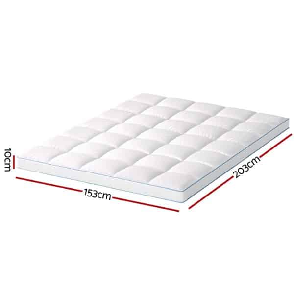 Giselle Bedding Mattress Topper Pillowtop Bamboo 10cm Queen - Image 2