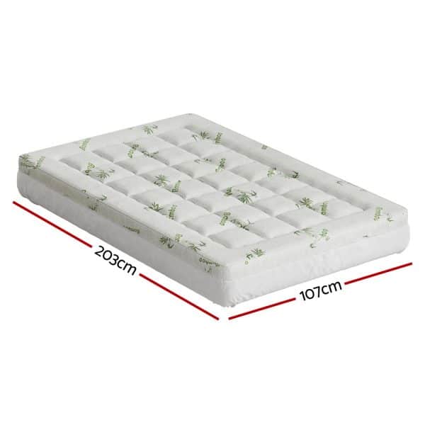 Giselle Bedding Mattress Topper Pillowtop Bamboo 7.5cm King Single - Image 2