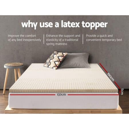 Giselle Bedding Latex Mattress Topper 5cm Double - Image 2