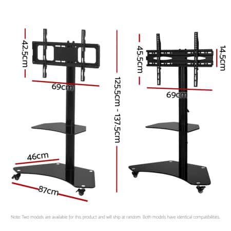 Artiss Mobile TV Stand for 32"-70" TVs Mount Bracket Portable Solid Trolley Cart - Image 2