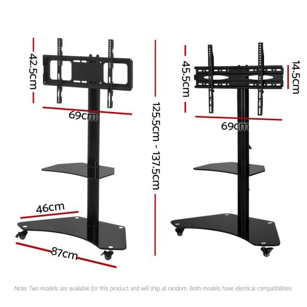 Artiss Mobile TV Stand for 32"-70" TVs Mount Bracket Portable Solid Trolley Cart - Image 2