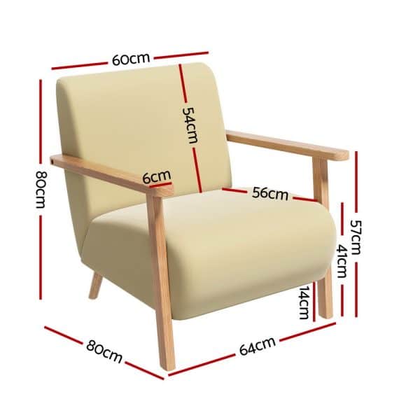 Artiss Armchair Velvet Yellow Olie - Image 2