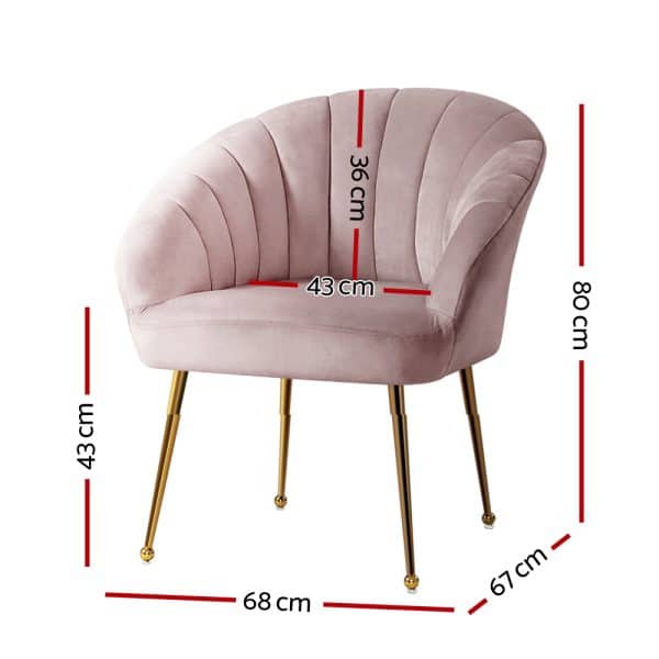 Artiss Armchair Velvet Pink Eloise - Image 2