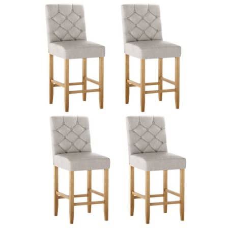 Artiss 4x Bar Stools Linen Upholstered Chairs
