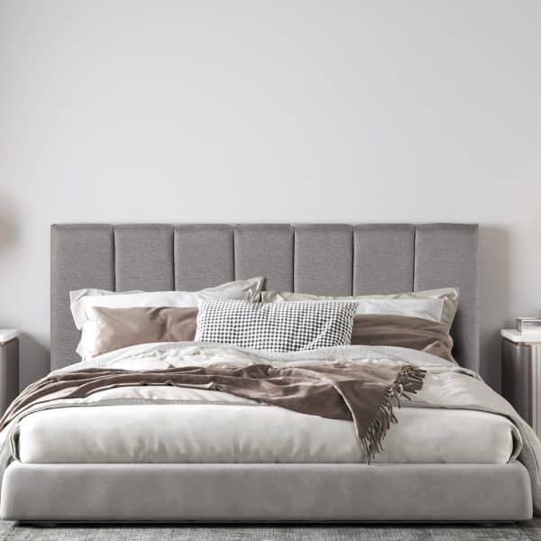 Milano Decor Valencia Mid Grey Bed Head Headboard Bedhead Upholstered - Queen - Mid Grey - Image 2