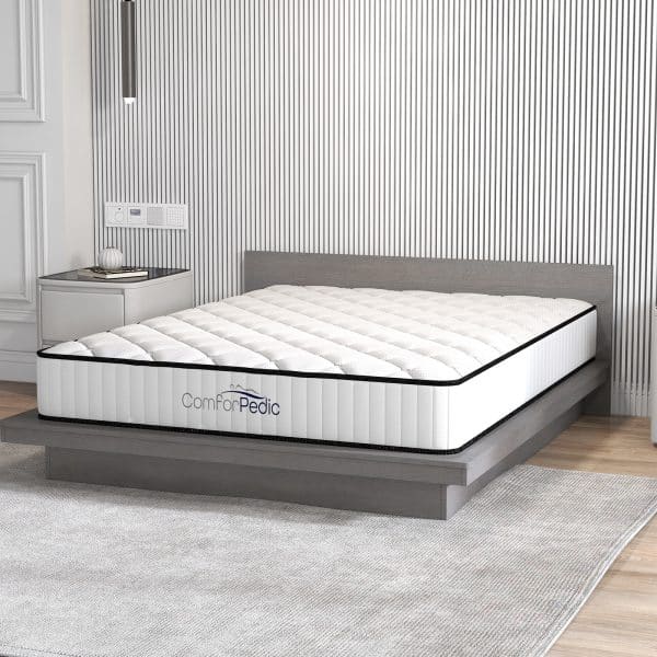 Comforpedic Mattress 5 Zone Medium Support Foam Bonnell Spring 21CM - Queen - White  Black - Image 2