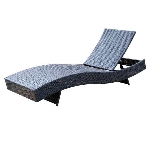 Milano Outdoor Sun Lounge Pool Bed Deck Rattan Chair Curved Design Wicker Sofa - Image 2
