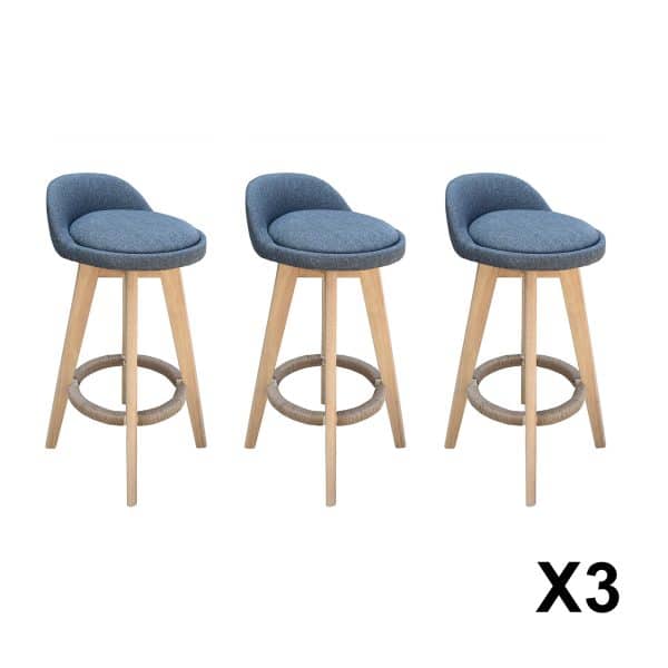 Milano Decor Phoenix Barstool Grey Chairs Kitchen Dining Chair Bar Stool - Three Pack - Grey - Image 2