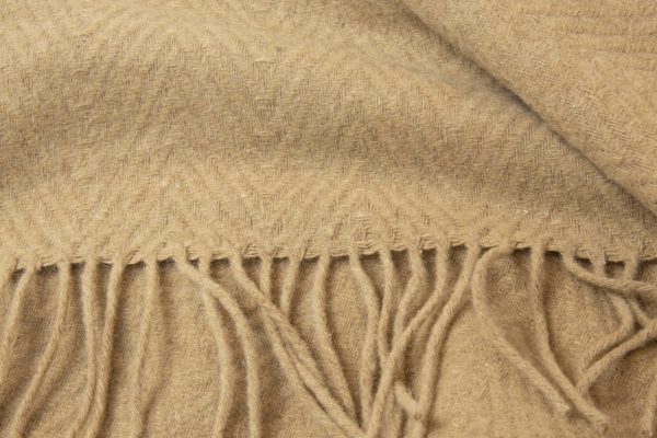 Hampton Throw - Merino Wool Blend - Camel - Image 2