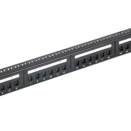 ASTROTEK 24 Ports UTP Patch Panel CAT6 RJ45 for 19" 1RU Rack Mount Data Network Cabinet Server PCB Type 110/Krone 3U\' Black LS