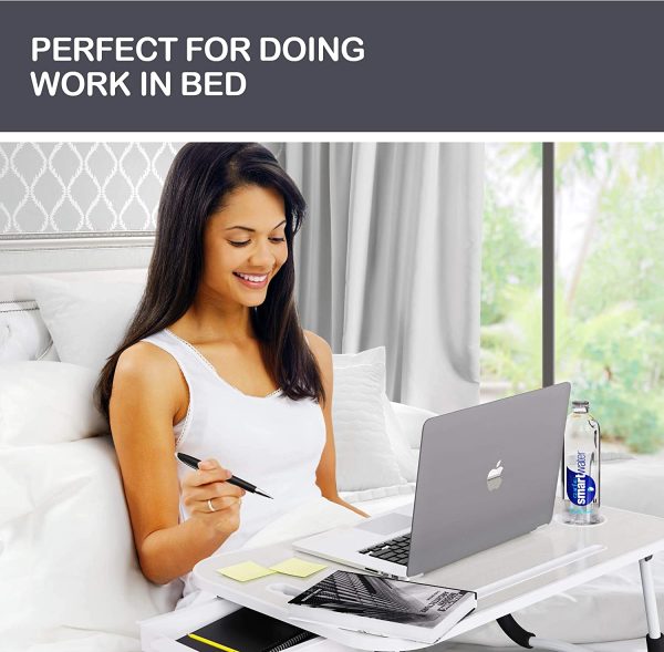 Laptop Bed Desk with Storage and foldable legs for Adults, Kids & Home Office - Image 2
