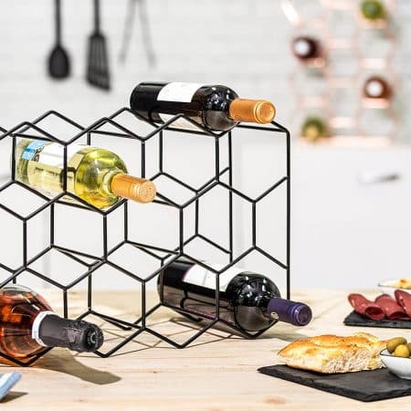 14 Bottle Freestanding Modern Metal Countertop Wine Rack Countertop - Image 2