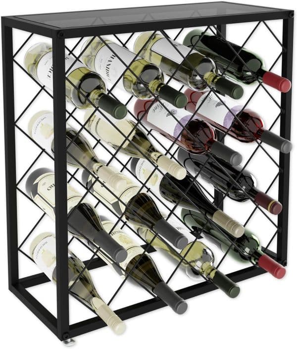 Freestanding Metal Wine Rack for 25 Bottles - Image 2