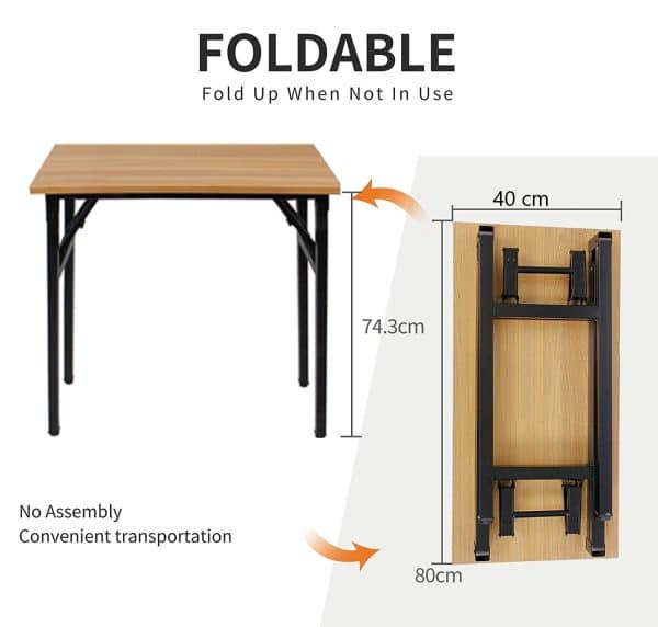 Sturdy and Heavy Duty Foldable Office Computer Desk (Teak, 80cm) - Image 2