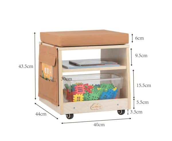 Jooyes Mobile Teacher Stool with Storage Birch Plywood - Image 2