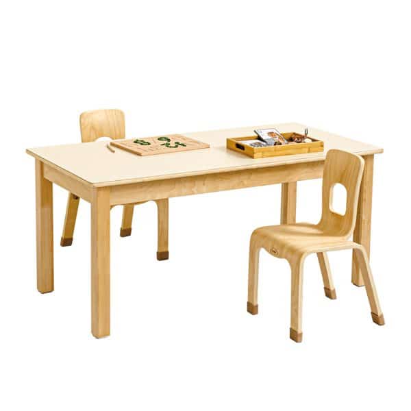 Jooyes Kids Birch and White Rectangular Table - H54cm - Image 2