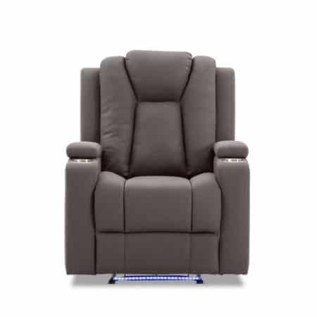Theatre Electric Recliner Sofa Buckskin Fabric Single Chocolate - Image 2