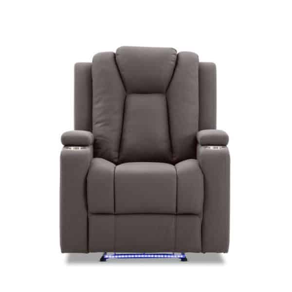 Theatre Electric Recliner Sofa Buckskin Fabric Single Chocolate - Image 2