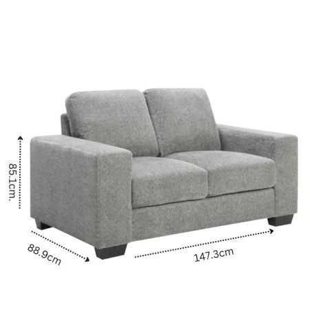 Morgan 2 Seater Fabric Sofa Light Grey - Image 2