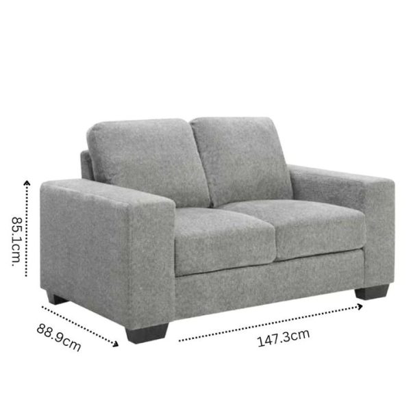 Morgan 2 Seater Fabric Sofa Light Grey - Image 2