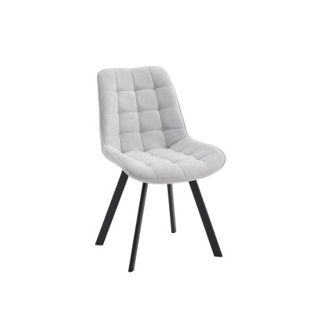 4PCS Neo Softy Light Grey Fabric Dining Chairs - Image 2
