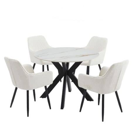 Tracey Round Marble Stone Dining Table - Image 2