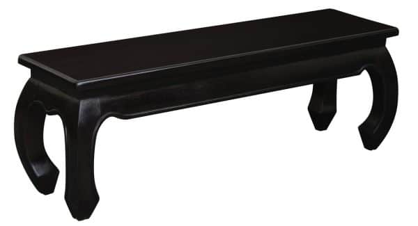 Dynasty Solid Mahogany Timber Opium Leg Bench 128 x 35 (Chocolate) - Image 2