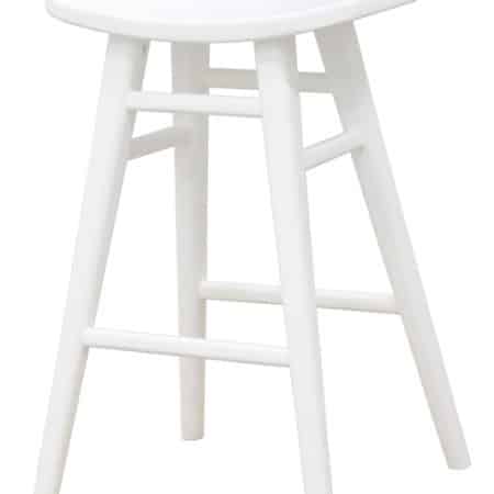Aria Oval Solid Timber Counter Stool (White) - Image 2