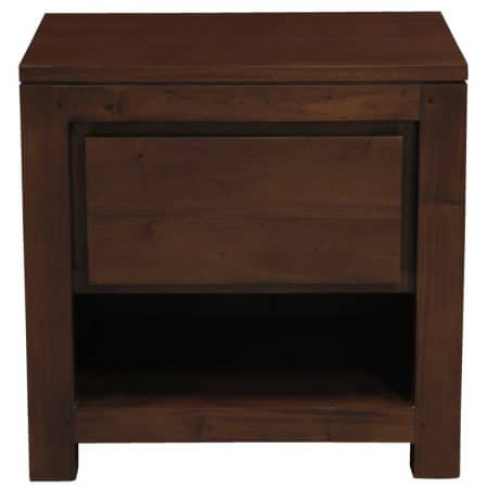Amsterdam Solid Mahogany Timber 1 Drawer Bedside Table (Mahogany)
