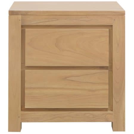 Amsterdam Solid White Cedar 2 Drawer Bedside (Natural)