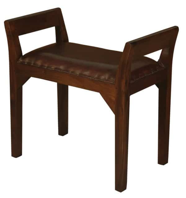Wilson Genuine Leather Single Seater Stool/Bench (Mahogany) - Image 2