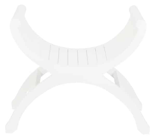 Maeve Solid Mahogany Single Seater Stool (White) - Image 2