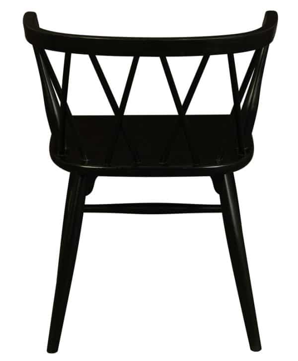 Sierra Cross Back Oak Chair - Set of 2 (Black) - Image 2