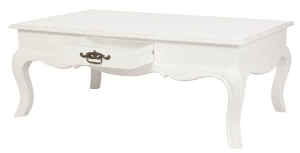 French Provincial 2 Drawer Coffee Table - White - Image 2