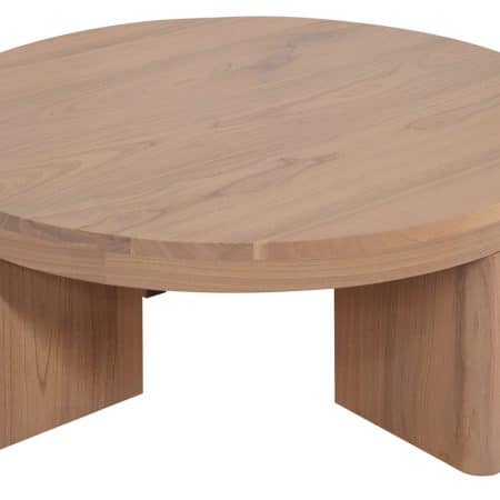 Apollo Round Solid Mindi Timber Coffe Table (Natural) - Image 2