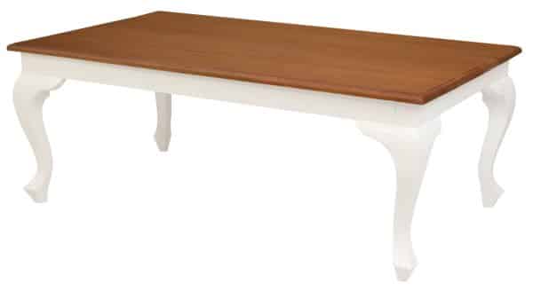Queen Anne Coffee Table 120 x 70 cm - White Caramel - Image 2