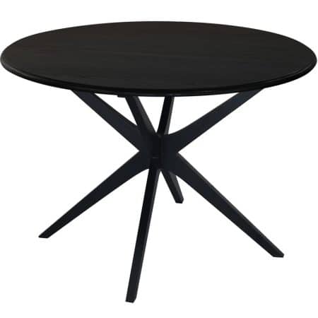 Dion Solid Oak Round Dining Table (Black)