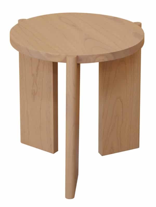 Apollo Round Solid Timber Side Table (Natural) - Image 2