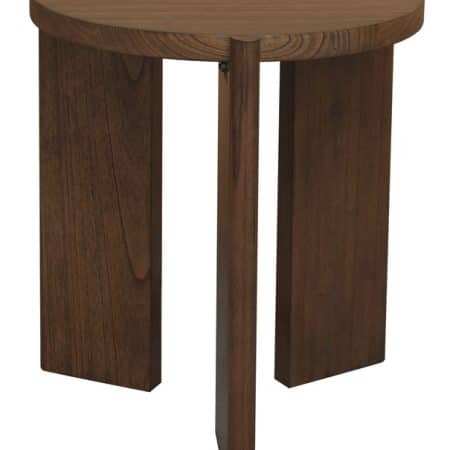 Apollo Round Solid Timber Side Table (Walnut) - Image 2