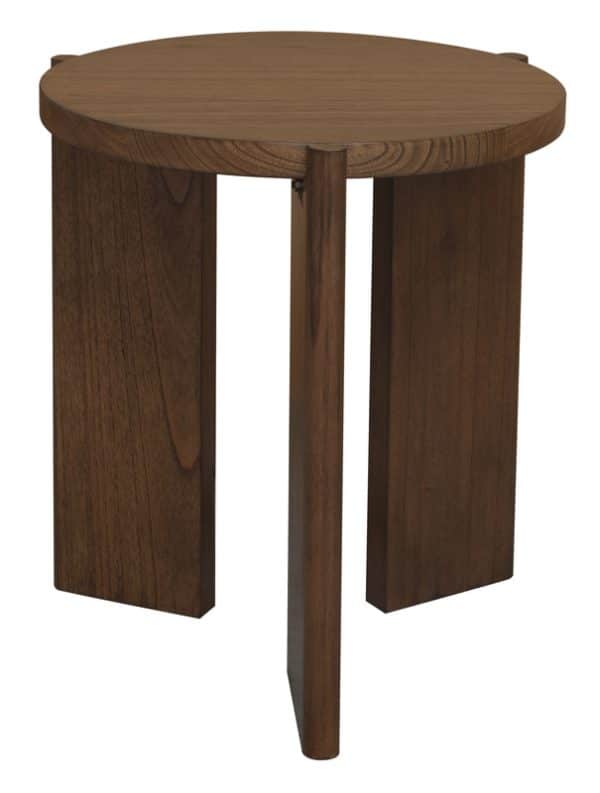 Apollo Round Solid Timber Side Table (Walnut) - Image 2