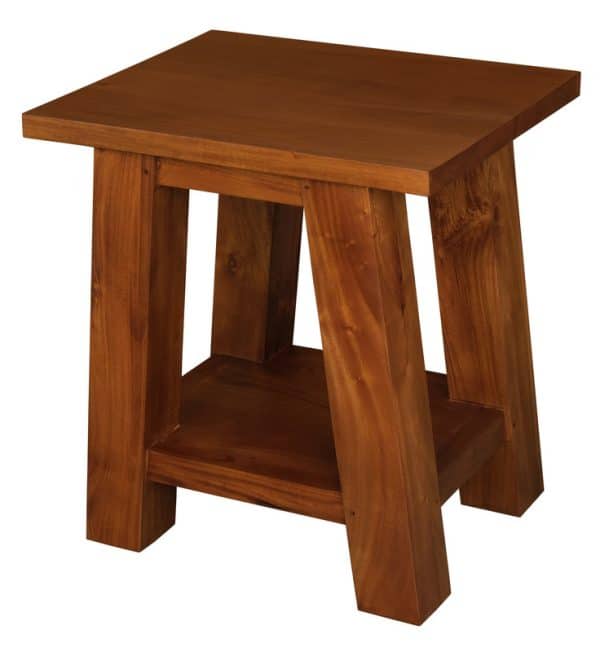 Tokyo Solid Mahogany Timber Lamp Table (Light Pecan) - Image 2